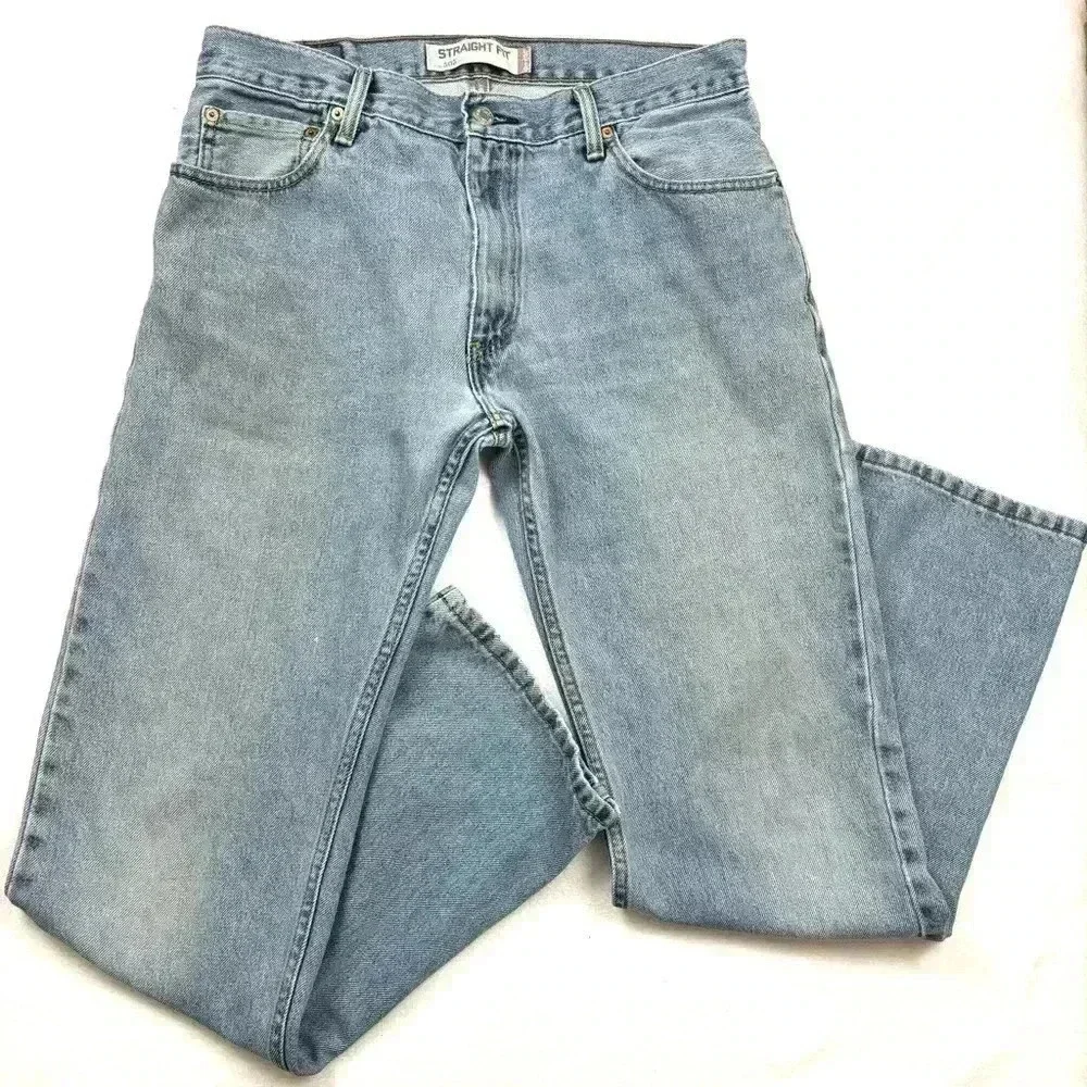 Vintage‎ Levi’s 505 Retro Med Wash Faded Slim Straight Mens Jeans Size 34/32